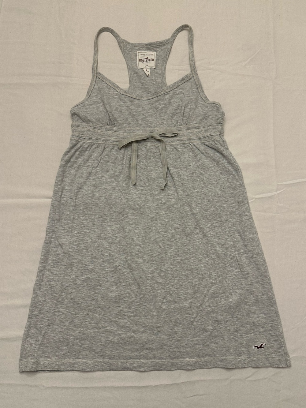 2000 y2K Hollister 28 in Micro Mini Dress Tunic Babydoll Heather Grey Sm Seagull